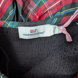 Vineyard Vines Plaid Dress with Smocked Bodice
